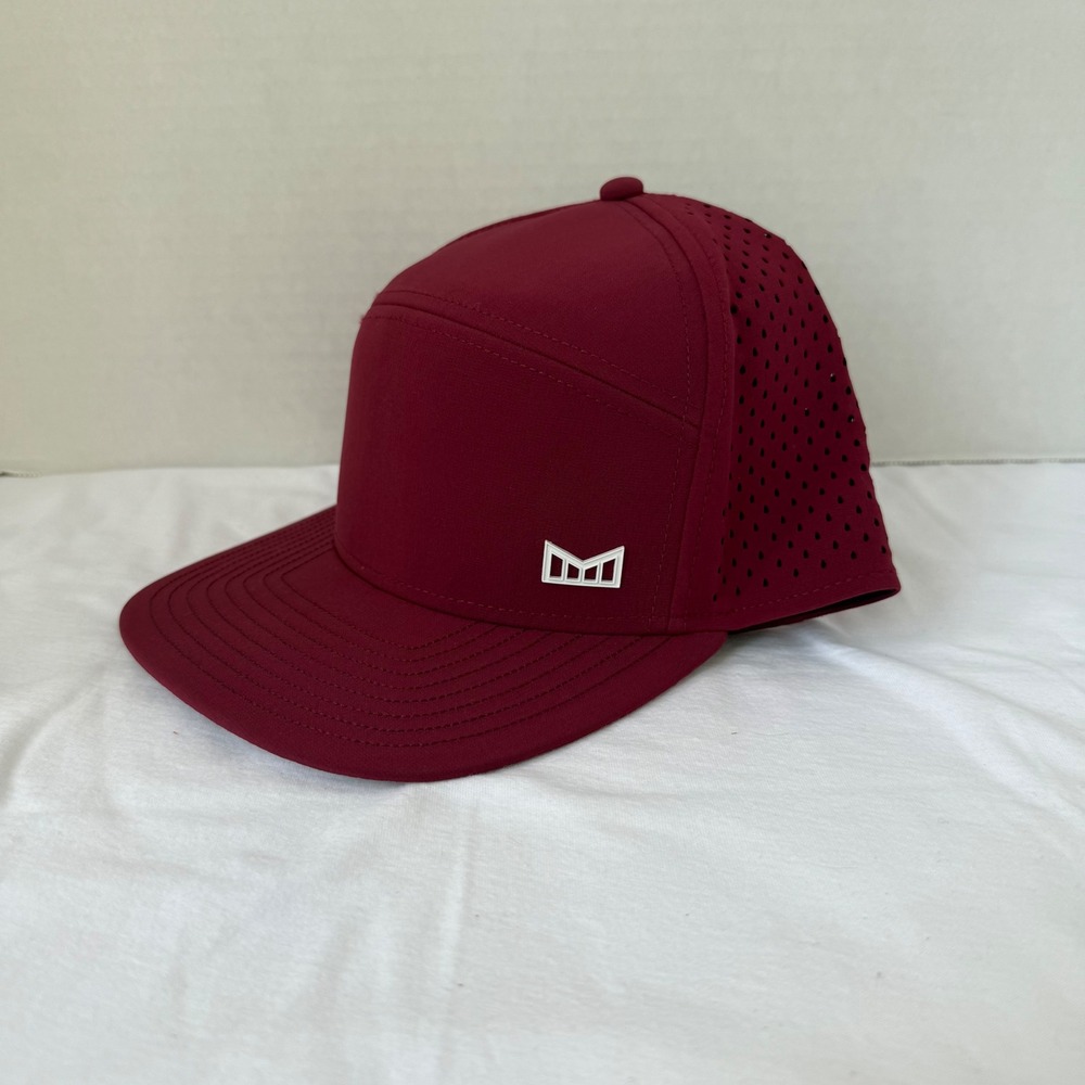 Melin Trenches Hydro Snapback Hat Mens 60 CM Maroon Burgundy Water Resistant